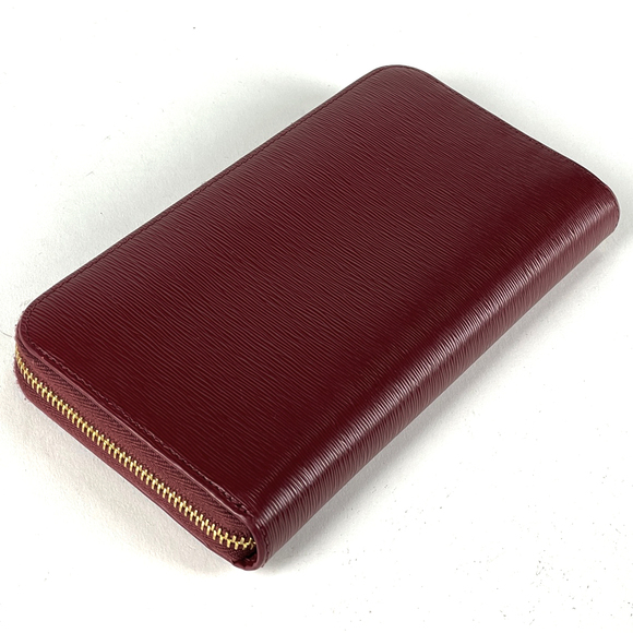 Prada Leather Wallet Zipper Red Round Logo Long - Picture 1 of 5